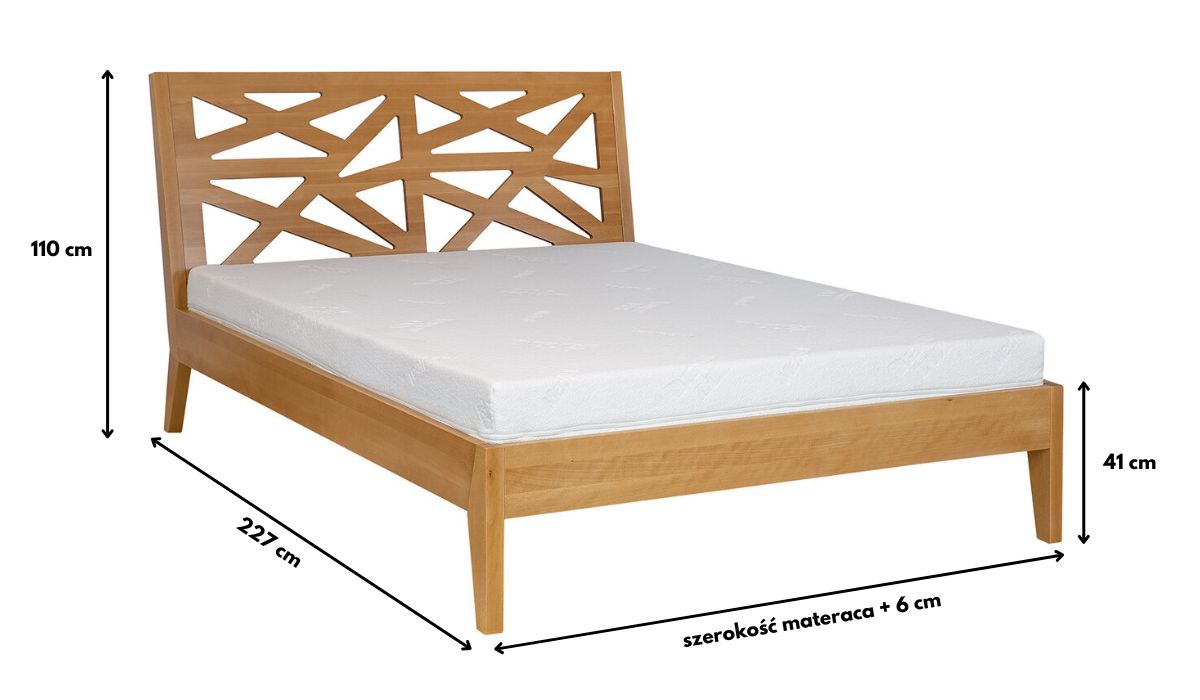 Wymiary łóżka bukowego LK164